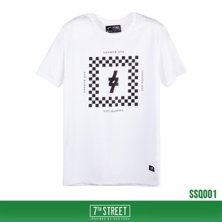 7th Street เสื้อยืด รุ่น SSQ001 Square Checkered-ขาว ของแท้ 100%