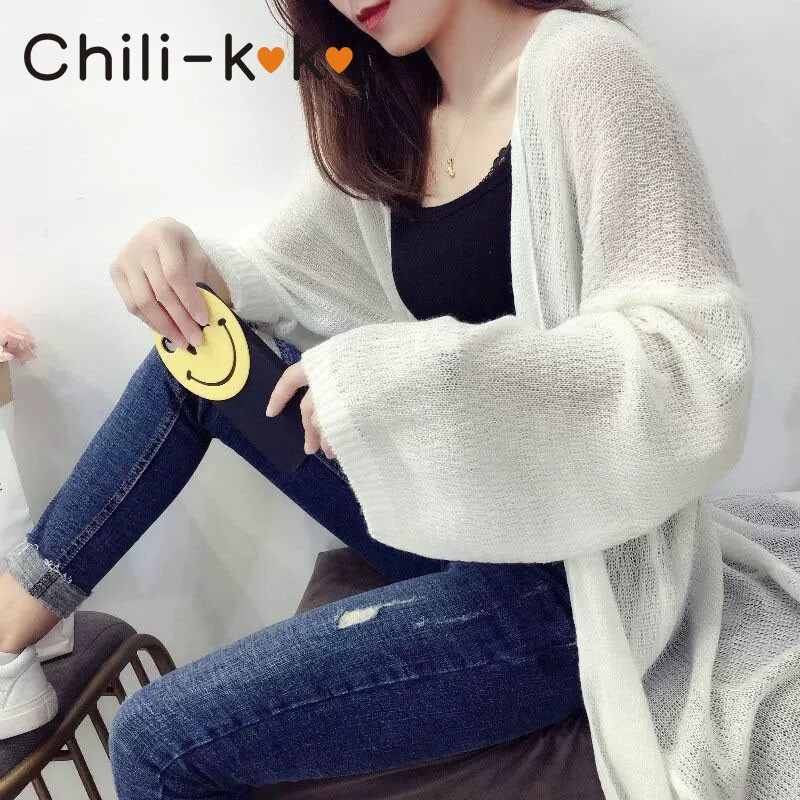 chili-k-k-283-เสื้อคลุม-ระบายอากาศได้ดี-แฟชั่นใหม่-ชนิดถักหลวม-ๆ-รุ่นตัวยาว-สไตล์เกาหลี