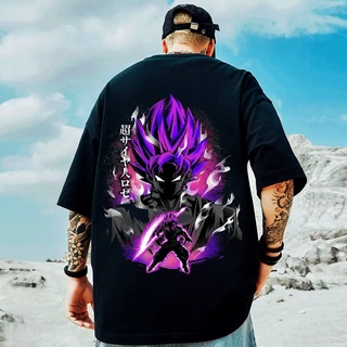 Dragon Ball Anime T-Shirt for Men Black Goku Inspired Cotton Loose Clothing Oversize Tee Shirts