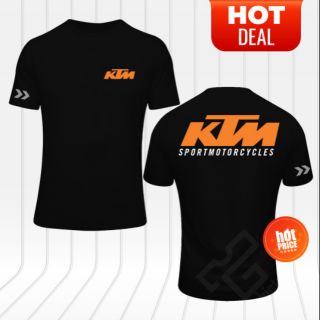 เสื้อคู่วินเทจ - KTMพร้อมที่จะแข่งรถจักรยานยนต์เสื้อยืดผ้าฝ้ายแขนสั้นพร้อมสต็อก