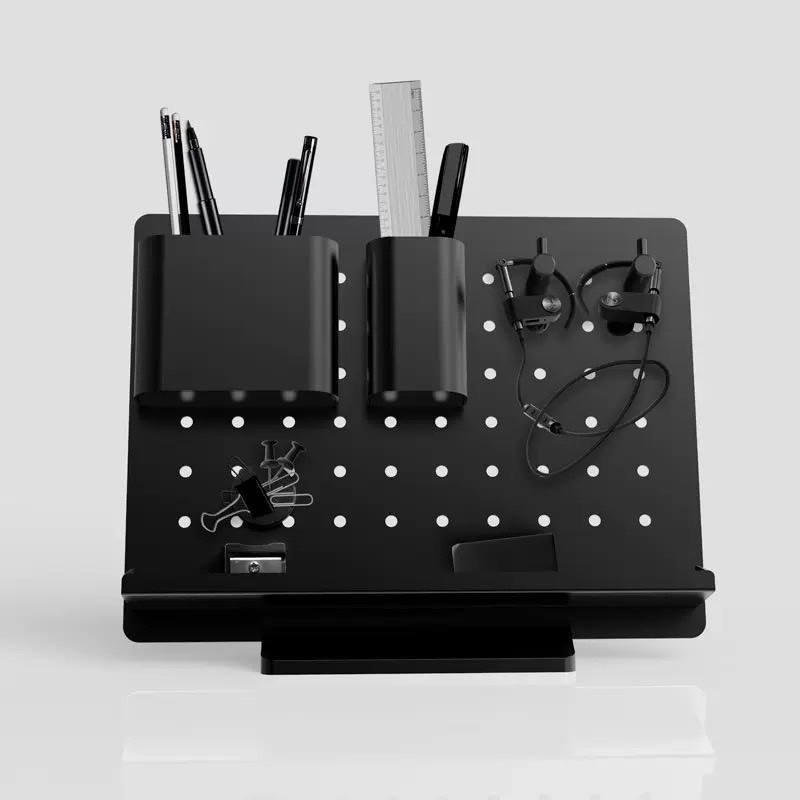 ชั้นวางของบนโต๊ะ-คอม-pegboard-aluminium-desk-organizer