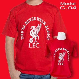 เสื้อยืด สกรีนลายแฟนคลับลิเวอร์พูล สีแดง - Liverpool FC T-Shirt