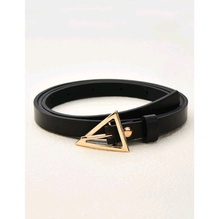 เข็มขัดแฟชั่น PU เข็มขัดหัวสามเหลี่บม เส้นเล็ก น่ารัก Triangle Buckle Belt (ส่งจากไทย)