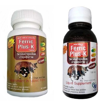 ภาพหน้าปกสินค้าFerric Plus-K วิตามินบำรุงสำหรับสุนัขและแมว (เม็ด/น้ำ) จากร้าน time_petshop บน Shopee