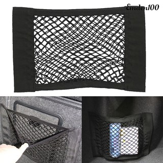 Magic Tape Car Trunk Seat Back Mesh Elastic Pocket Storage Bag Organizer