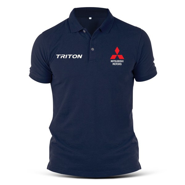 มิตซูบิชิเสื้อโปโลผ้าฝ้ายพิมพ์ลายมิตซูบิชิ-triton