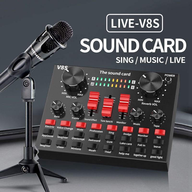 ซาว์นการ์ดแปลงสัญญาณเสียง V8 V8S+ Live Stream audio interface External