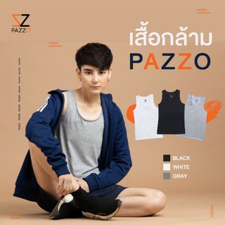 สินค้า PAZZO ใส่โค้ด WMXYBE ลดเพิ่ม 30% เสื้อกล้าม​ทอม โปรโมชั่น 3 ตัว สีขาว เทา ดำ ราคาพิเศษ​
