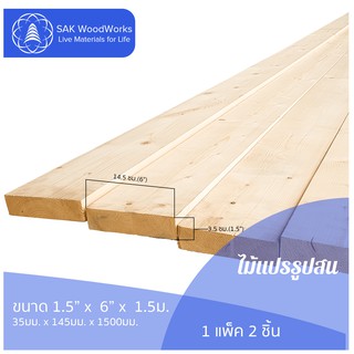 ภาพหน้าปกสินค้าไม้แปรรูปสนรัสเซีย ไสและขัด (Timber) ไม้สน ขนาด 3.5ซม. × 14.5ซม. × 1.5ม. แพ็ค 2 ชิ้น SAK WoodWorks ที่เกี่ยวข้อง
