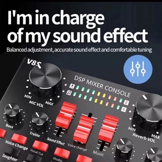 COD🔥 พร้อมจัดส่ง!!⚡️ซาว์นการ์ดแปลงสัญญาณเสียง V8 Live Stream audio interface External Audio Mixing Sound Card
