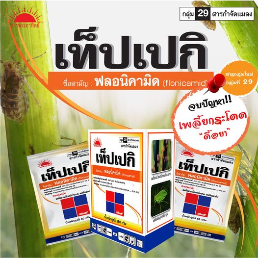 เท็ปเปกิ-250-กรัม-ฟลอนิคามิด-flonicamid-50-wg-สารป้องกันกำจัดพลี้ยกระโดดสีน้ำตาลในข้าว-เพลี้ยจักจั่นฝ้าย-เพลี้ยอ่อน