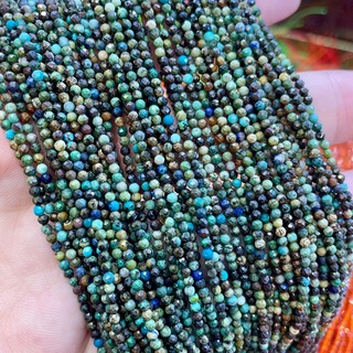 คริสโซคอลล่า Chrysocolla 2 mm เจีย เส้นยาว เกรด AAA *หินธรรมชาติ*