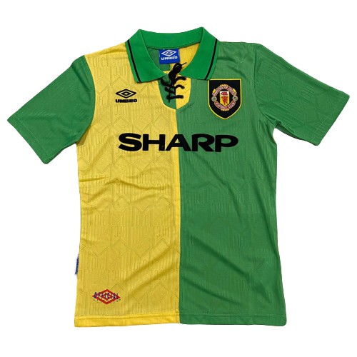 เสื้อทีมแมนยูเขียวเหลือง-คอเชือก-ย้อนยุค-1992-1994