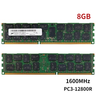 ไมครอน RAM DDR3 8GB 16GB 1600MHz หน่วยความจำเซิร์ฟเวอร์ 240Pin PC3-12800R 1.5V REG ECC หน่วยความจำที่ลงทะเบียน