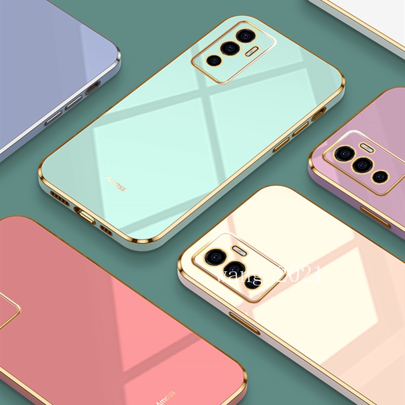 ready-stock-2021-new-casing-vivo-v23e-5g-เคส-phone-case-electroplating-straight-edge-protective-case-silicone-soft-back-cover-vivo-v23e-เคสโทรศัพท