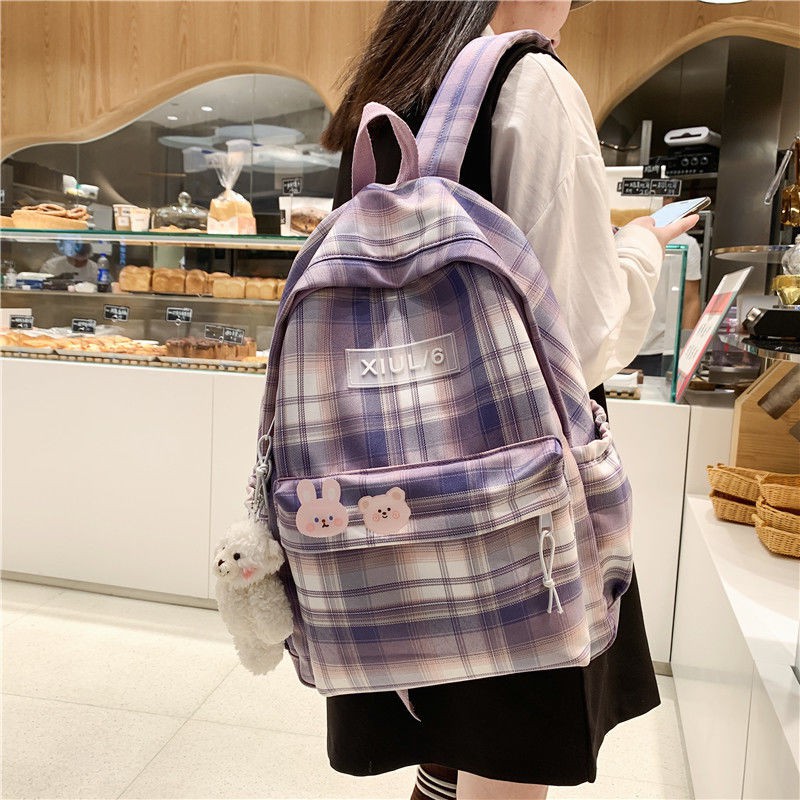 กระเป๋านักเรียน-hot-sale-ขัดแตะ-กระเป๋านักเรียน-หญิง-เวอร์ชั่นเกาหลี-มัธยม-นักเรียน-นักเรียนวิทยาลัย-กระเป๋าเป้สะพายหล