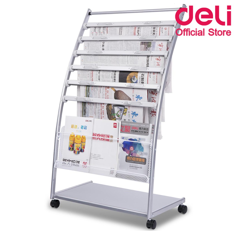 deli-9303-magazine-amp-newspaper-rack-ชั้นนิตยสารและหนังสือพิมพ์-ชั้นวางหนังสือ-อุปกรณ์สำนักงาน-เครื่องเขียน