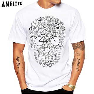 เสื้อยืดโอเวอร์ไซส์เสื้อยืดแขนสั้นลําลอง พิมพ์ลายหัวกะโหลก สไตล์ฮิปฮอป แฟชั่นคลาสสิก สําหรับผู้ชายS-4XL