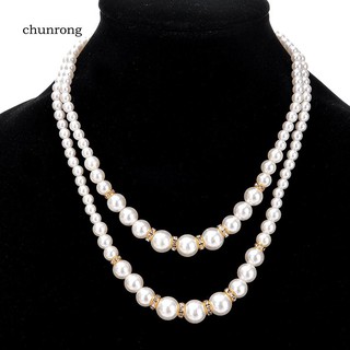 chu เครื่องประดับแฟชั่นสตรีสร้อยคอไข่มุกลูกปัด rhinestone