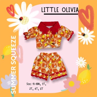 21August.Baby Summer Squeeze Little Olivia ชุดเซ็ตเด็ก ชุดเด็ก ผ้าไมโครพีช สีส้ม