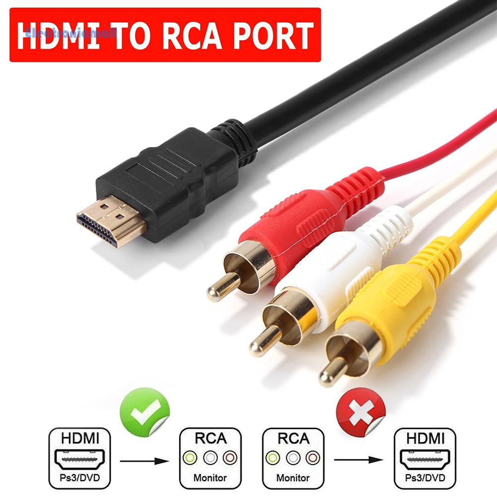 ภาพหน้าปกสินค้าElectronicmall01* สายอะแดปเตอร์ HDMI ตัวผู้ เป็น 3RCA AV ตัวผู้ สําหรับ RCA จากร้าน electronicmall01.th บน Shopee