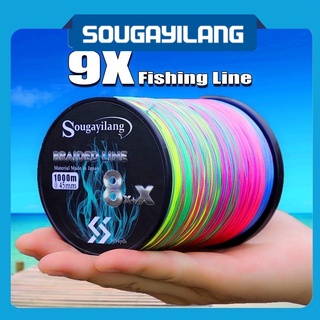 Sougayilang ตกปลาบรรทัดที่ 8 + 1 Strands 300-500-1000M PE ถักตกปลาสายที่แข็งแกร่งสาย Pesca Multicolor รอกตกปลาเครื่องมือ