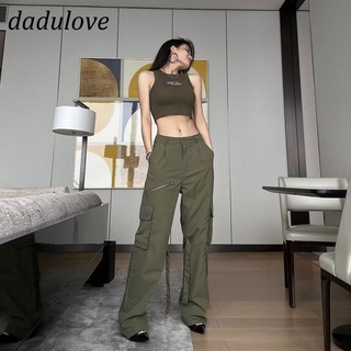 DaDulove💕 New Ins Korean Style Overalls Loose Casual Pants High Waist Wide Leg Pants Fashion Womens Clothing