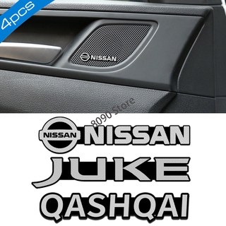 สติกเกอร์โลโก้รถยนต์ อัลลอย ขนาดเล็ก 4 ชิ้น ต่อชุด สําหรับ Nissan Qashqai Juke Kicks X-trail