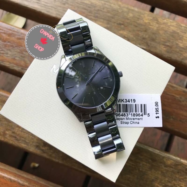 MICHAEL KORS Slim Runway Blue Dial Blue Ion plated Ladies Watch Item No. MK3419 Shopee Thailand
