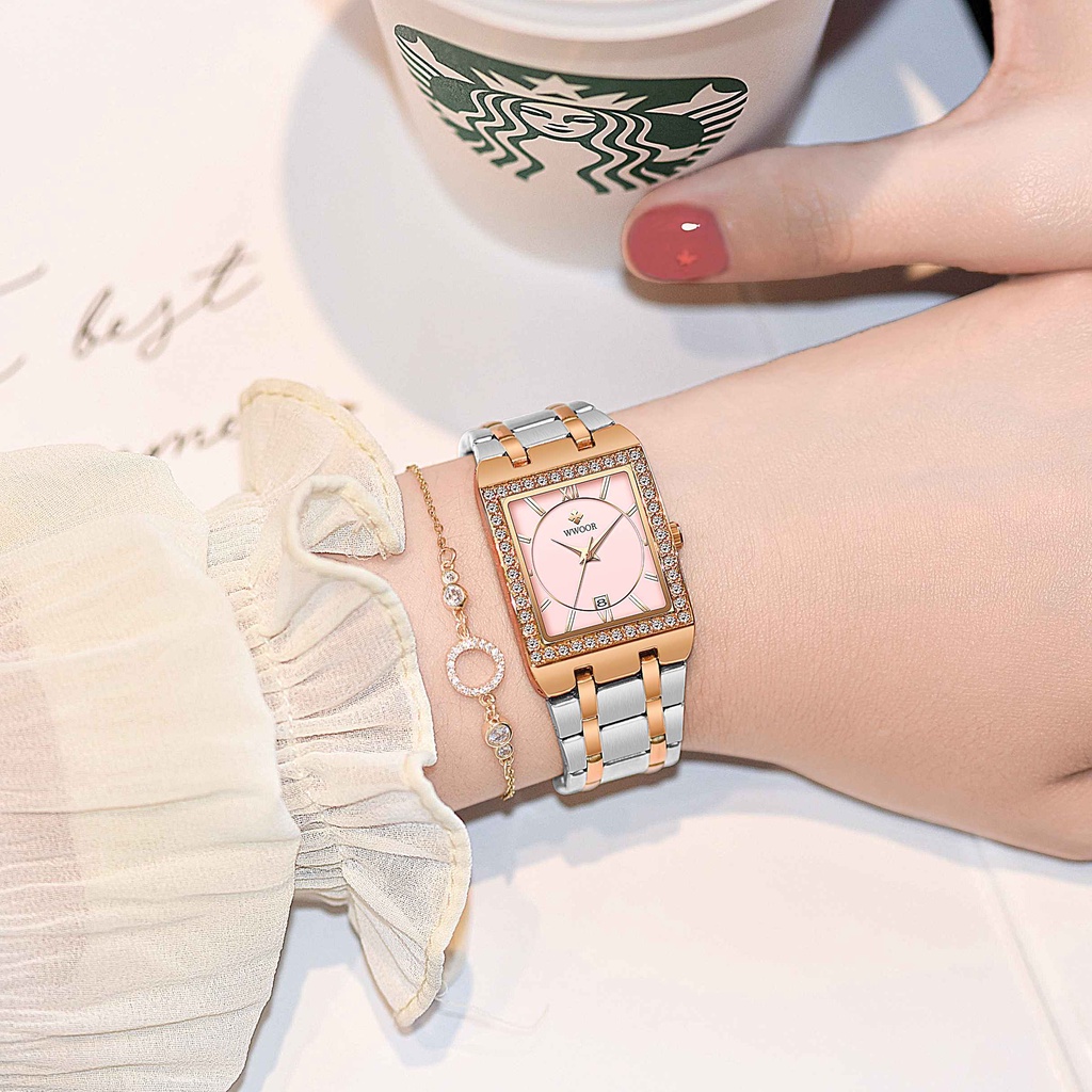 ภาพหน้าปกสินค้าWwoor นาฬิกาข้อมือควอตซ์แฟชั่น กันน้ํา หรูหรา สําหรับสตรี -8858L จากร้าน wwoor.th บน Shopee