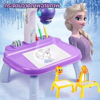 🧸พร้อมส่ง🧸กระดานวาดภาพฉาย  โปรเจคเตอร์ตั้งโต๊ะ  พร้อมแสงและดนตรี projection toy ของเล่นเด็ก ของขวัญสำหรับเด็ก