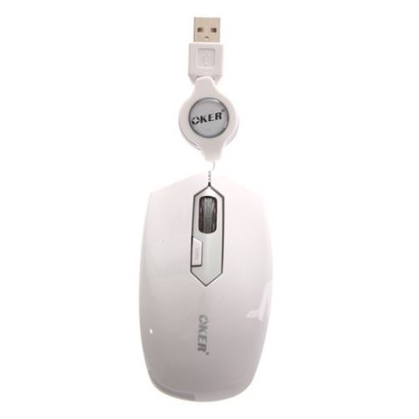 เมาส์ OKER MS-283 Optical Mouse- Black เก็บสายได้ | Shopee Thailand