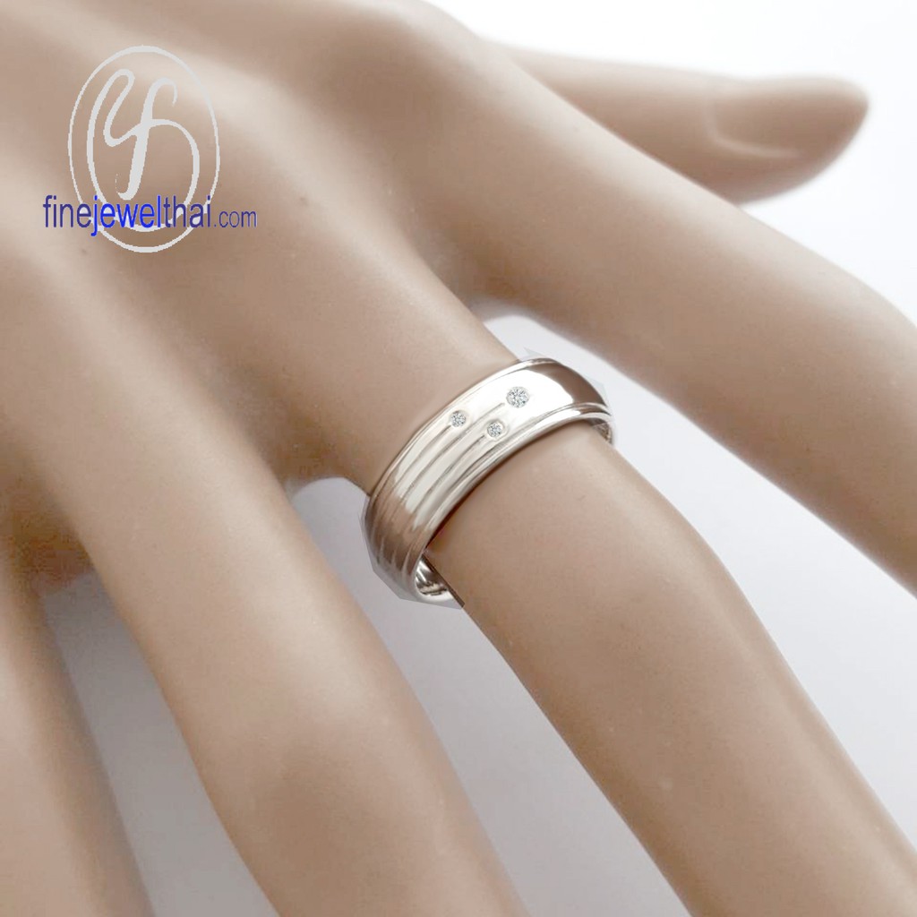 finejewelthai-แหวนเพชร-เพชร-แหวนหมั้น-แหวนแต่งงาน-diamond-cz-wedding-ring-silver-white-gold-r3013cz