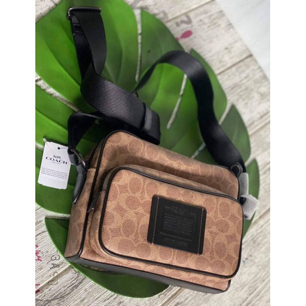 NWT Coach Men's Academy Sport Crossbody Bag In Signature Canvas 69689