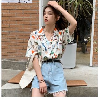 🍊เสื้อเชิ้ตแขนสั้น🍊พร้อมส่ง (1374)