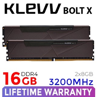 สินค้า 16GB (8GBx2) 3200MHz DDR4 RAM PC (แรมพีซี) KLEVV BOLT X (KD48GU880-32A160U)