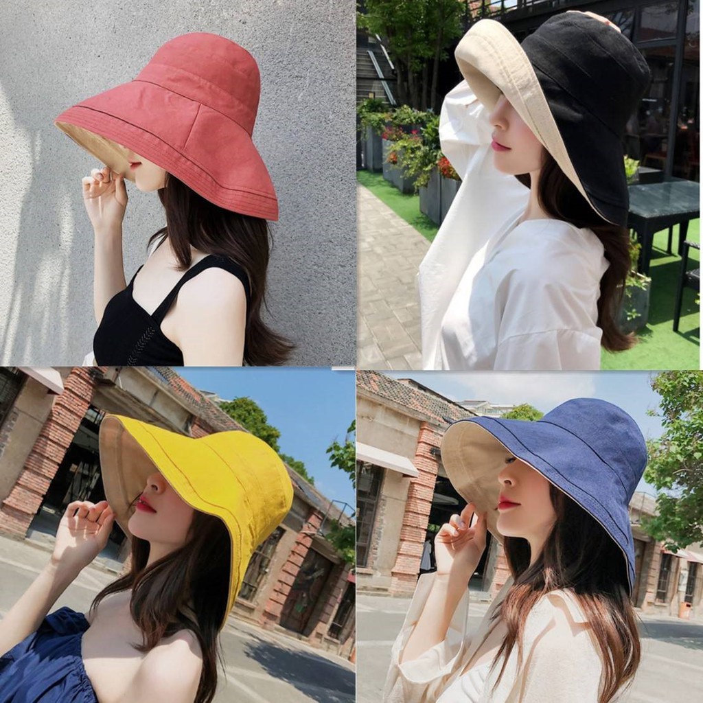 ภาพหน้าปกสินค้าMOPA หมวกแฟชั่นเกาหลีปีกกว้าง ทันสมัย สามารถป้องกันรังสีUVได้
