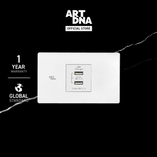 ART DNA รุ่น C3 Double USB Socket Size M สีขาว design switch สวิตซ์ไฟโมเดิร์น สวิตซ์ไฟสวยๆ ปลั๊กไฟสวยๆ