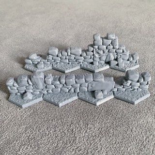 [Plastic] Gloomhaven/ Frosthaven(Jaws of the Lion) Board Game [TH/EN]: Flat Wall Terrain (4 Hex Base) - คมเขี้ยวราชสีห์