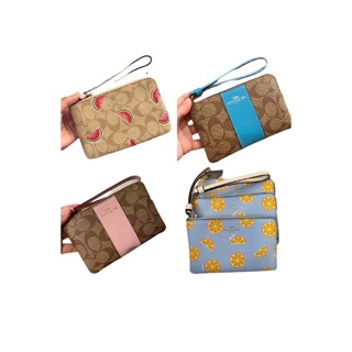COACH Corner Zip Wristlet In Signature Canvas Style No. 58035