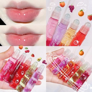 Rollerball Fruity Lip Oil, ลิปกลอส, ลิปกลอส ลูกกลิ้งใส ให้ความชุ่มชื้น, ลิปสติก, เครื่องสําอางสําหรับริมฝีปาก, การดูแลริมฝีปาก