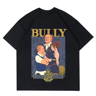 เสื้อยืดสีดำอินเทรนด์เสื้อยืด พิมพ์ลาย Bully VINTAGE | เสื้อยืด GAME PS2 | เสื้อผ้า ลายเกมร็อคสตาร์ | ชุดเสื้อผ้า ลาย Bu