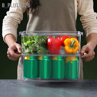 B_pluto326 Plastic Storage Box Stackable Refrigerator Kitchen Clear Fruit Vegetable Preservation