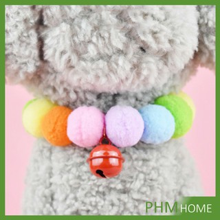 Deethaiปลอกคอ """ปอมปอม """  ปลอกคอลูกขนสัตว์เลี้ยง ..พร้อมจัดส่งคละสี ปลอกคอแมว Pet collar