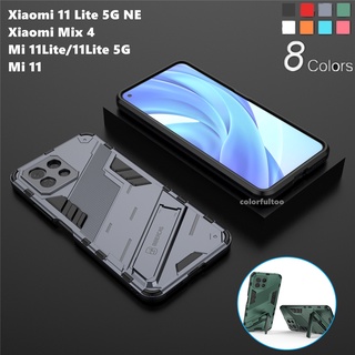 Camera Lens Protector Case Xiaomi 11 Lite 5G NE Mix 4 Mix4 Mi 11Lite 4G 5G Phone Case Hard Armor Shockproof Casing Soft Stand Holder Bracket Back Cover For Mi11