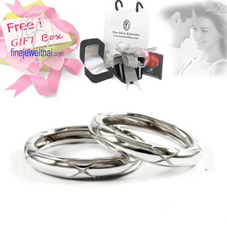 Finejewelthai แหวนคู่-แหวนเงินแท้-แหวนเงินแท้-แหวนแต่งงาน-Couple-Silver-Wedding-Ring-Gift_set96