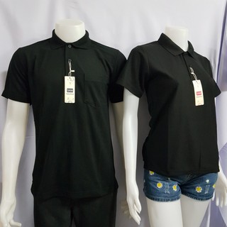 สินค้า (ลด70.- เก็บโค้ดหน้าร้าน) เสื้อโปโล สีดำล้วน แขนปล่อย เสื้อคอปก เสื้อทำงาน เสื้อบริษัท