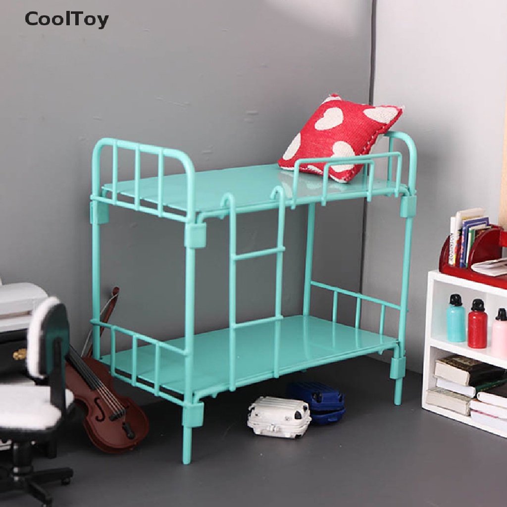 lt-cooltoy-gt-เตียงนอนจิ๋ว-1-12-สําหรับตกแต่งบ้านตุ๊กตา-ห้องนอน-หอพัก-เฟอร์นิเจอร์