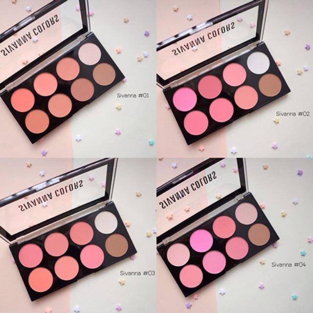 ภาพหน้าปกสินค้าSIVANNA COLORS HF319 Ultra Blush Palette อัลตร้า บลัชออน พาเลทท์ 8 โทนสีในตลับเดียวกัน พร้อมไฮไลท์และเฉดดิ้งในตลับ จากร้าน 216things บน Shopee