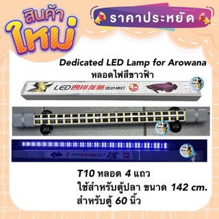 Dedicated LED Lamp for Arowana หลอดไฟสีขาวฟ้า  T10 หลอด 4 แถวใช้สำหรับตู้ปลา ขนาด 142 cm. สำหรับตู้ 60 นิ้ว